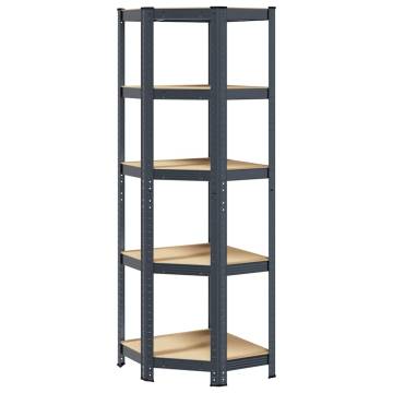 5-Layer Corner Shelf - Anthracite Steel & Engineered Wood