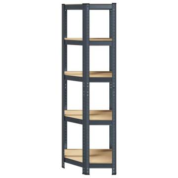 5-Layer Corner Shelf - Anthracite Steel & Engineered Wood