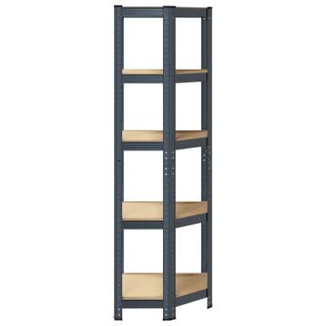 5-Layer Corner Shelf - Anthracite Steel & Engineered Wood