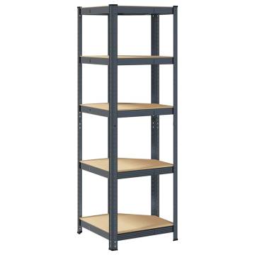 5-Layer Corner Shelf - Anthracite Steel & Engineered Wood