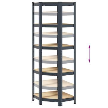 5-Layer Corner Shelf - Anthracite Steel & Engineered Wood