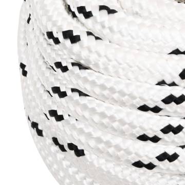 Braided Boat Rope White 20mm x 50m - Durable Polyester