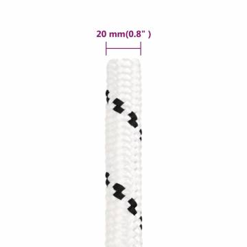 Durable 20mm White Work Rope - 25m Polyester | HiPoMarket