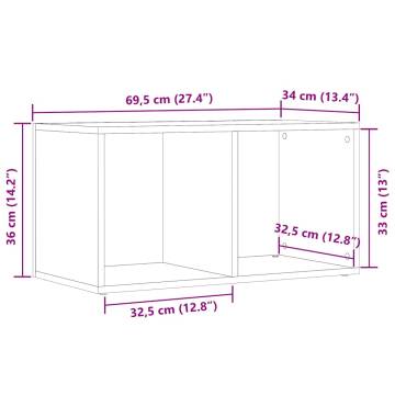 LP Storage Box Old Wood - Durable Engineered Wood | Hipomarket