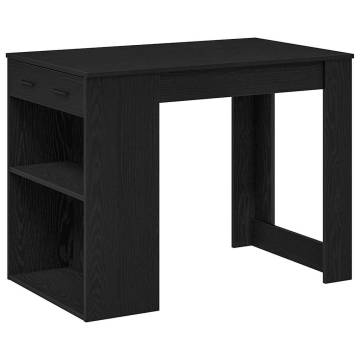 Desk with Drawer & Shelf Black Oak | Engineered Wood 102x62 cm