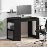 Desk with Drawer & Shelf Black Oak | Engineered Wood 102x62 cm