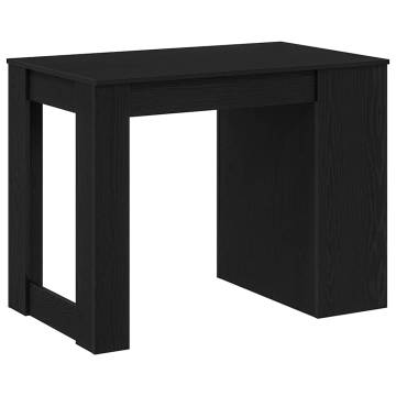 Desk with Drawer & Shelf Black Oak | Engineered Wood 102x62 cm