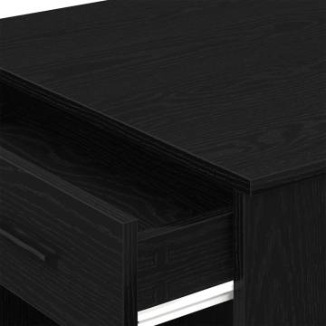 Desk with Drawer & Shelf Black Oak | Engineered Wood 102x62 cm