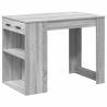 Stylish Grey Sonoma Desk with Drawer & Shelf - 102x62 cm