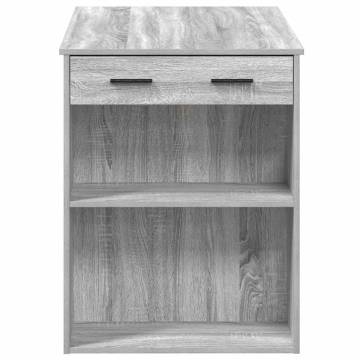 Stylish Grey Sonoma Desk with Drawer & Shelf - 102x62 cm