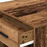 Old Wood Desk with Drawer & Shelf - Durable Engineered Wood