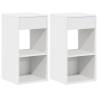 White Bedside Cabinets with Drawer - 2 pcs | Hipo Market