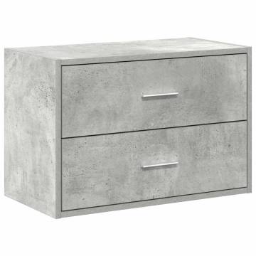 Concrete Grey Cabinet with 2 Drawers - Stylish Storage Solution