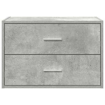 Concrete Grey Cabinet with 2 Drawers - Stylish Storage Solution