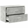 Concrete Grey Cabinet with 2 Drawers - Stylish Storage Solution