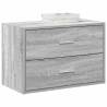  Cabinet with 2 Drawers Grey Sonoma 60x31x40 cm Engineered Wood Colour grey sonoma Quantity in Package 1 