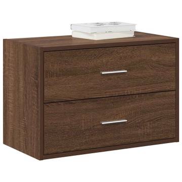 Brown Oak 2-Drawer Cabinet | Stylish Storage Solution