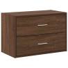 Brown Oak 2-Drawer Cabinet | Stylish Storage Solution