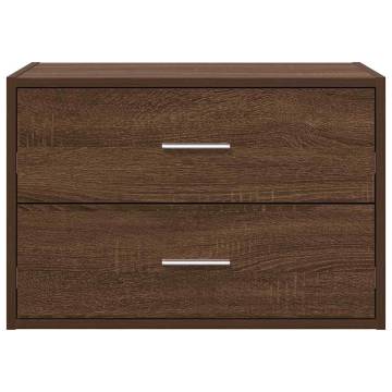 Brown Oak 2-Drawer Cabinet | Stylish Storage Solution