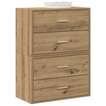 Stylish Artisan Oak Cabinets with 2 Drawers - Set of 2