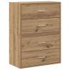 Stylish Artisan Oak Cabinets with 2 Drawers - Set of 2