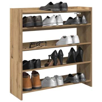 Elegant Shoe Rack in Artisan Oak - 80x25x81 cm