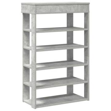 Shoe Rack Concrete Grey - 60x30x98 cm Engineered Wood