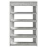 Shoe Rack Concrete Grey - 60x30x98 cm Engineered Wood