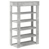 Shoe Rack Concrete Grey - 60x30x98 cm Engineered Wood