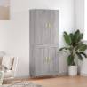 Highboard Grey Sonoma 69.5x34x180 cm Engineered Wood Colour grey sonoma Quantity in Package 1 Model 2 wood doors 