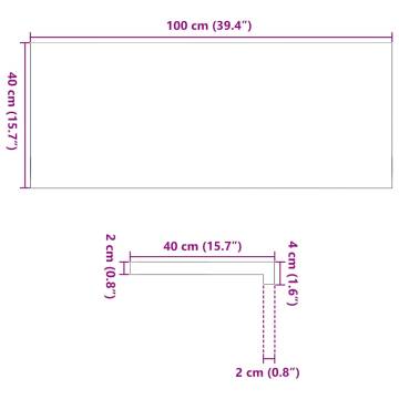 Untreated Solid Oak Window Sills - 2 pcs | Hipomarket UK