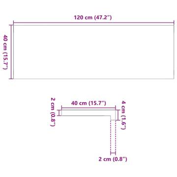 Untreated Oak Window Sills - 120x40 cm (2 pcs) | HipoMarket