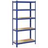 5-Layer Storage Shelf - Blue Steel & Engineered Wood