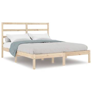 Stylish Solid Wood Bed Frame 120x190 cm Small Double