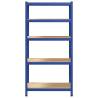 5-Layer Storage Shelf - Blue Steel & Engineered Wood