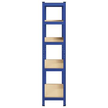 5-Layer Storage Shelf - Blue Steel & Engineered Wood