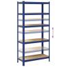 5-Layer Storage Shelf - Blue Steel & Engineered Wood