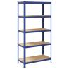 5-Layer Storage Shelf Blue Steel & Engineered Wood | Hipo Market