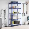 5-Layer Storage Shelf Blue Steel & Engineered Wood | Hipo Market