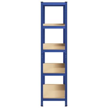 5-Layer Storage Shelf Blue Steel & Engineered Wood | Hipo Market