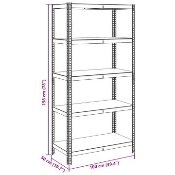 5-Layer Storage Shelf Blue Steel & Engineered Wood | Hipo Market