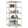  5-Layer Corner Shelf Silver Steel&Engineered Wood Colour silver Size 90 x 90 x 198 cm Quantity in Package 1 Amount 