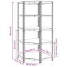 5-Layer Corner Shelf - Silver Steel & Engineered Wood Storage