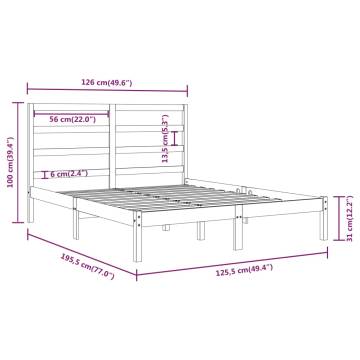 Stylish Solid Wood Bed Frame 120x190 cm Small Double