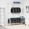 2-Layer Tyre Shelf Silver - Organize Your Garage Efficiently