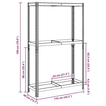 2-Layer Tyre Shelf Silver - Organize Your Garage Efficiently