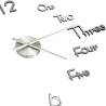 3D Wall Clock Modern Design Silver 100 cm XXL | Hipomarket