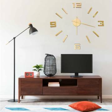 3D Wall Clock Modern Design Gold 100 cm XXL - Hipomarket