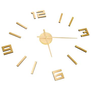 3D Wall Clock Modern Design Gold 100 cm XXL - Hipomarket