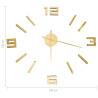 3D Wall Clock Modern Design Gold 100 cm XXL - Hipomarket